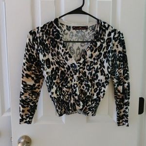 Leopard cardigan sweater
